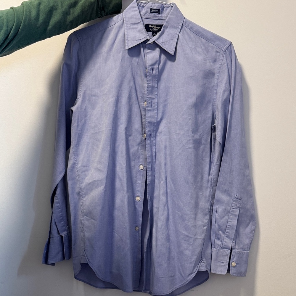 J. Crew Men's Light Blue/pink  Dress Shirt